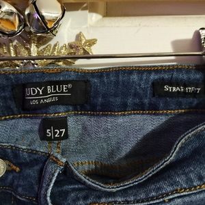 Judy Blue Straight Fit Crop with fringe